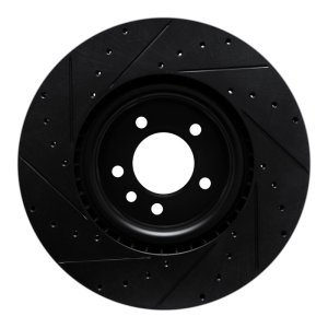 Land Rover Range Rover Brake Rotor (1) - Front Right - R1 Concepts - Drilled & Slotted - Black - `18-`24